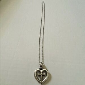 RETIRED JAMES AVERY Eternal Love Heart Cross Pendant & Necklace 22''Sterling 925